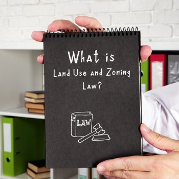 Conceptual photo about Land Use and Zoning Law? with handwritten phrase.